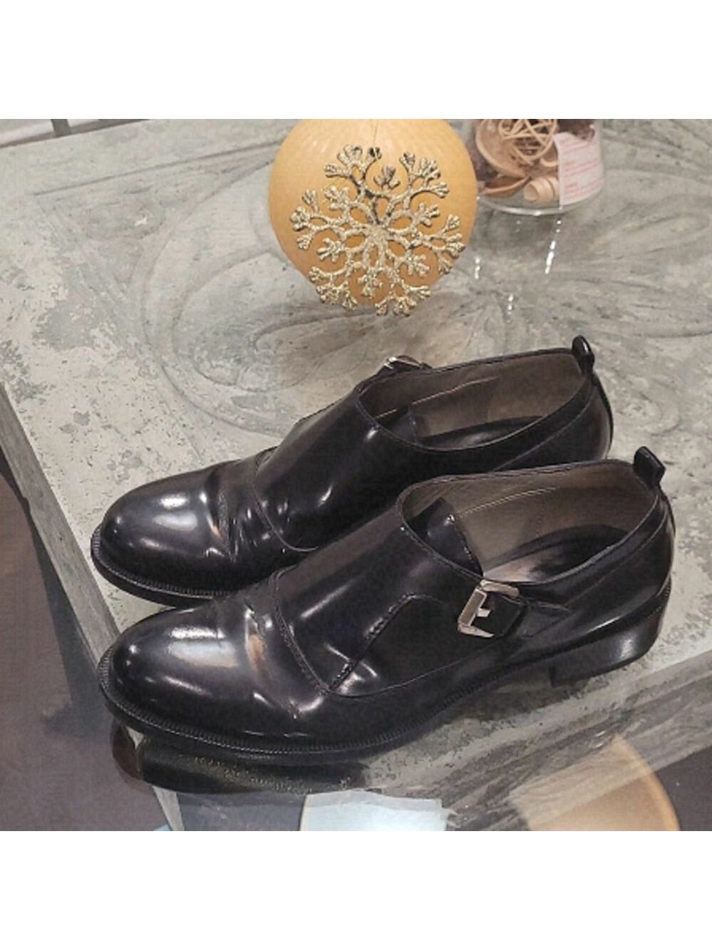 COSTUME NATIONAL MONK STRAP ALL LEATHER DRESS SHOES 7